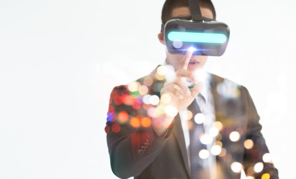 Young,Man,With,Glasses,Of,Virtual,Reality.,Future,Technology,Concept.smartphone Young,Man,With,Glasses,Of,Virtual,Reality.,Future,Technology,Concept.smartphone