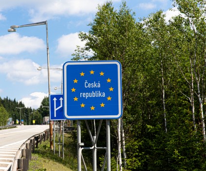 Road,Sign,On,The,Border,With,The,Germany,And,Czech Road,Sign,On,The,Border,With,The,Germany,And,Czech