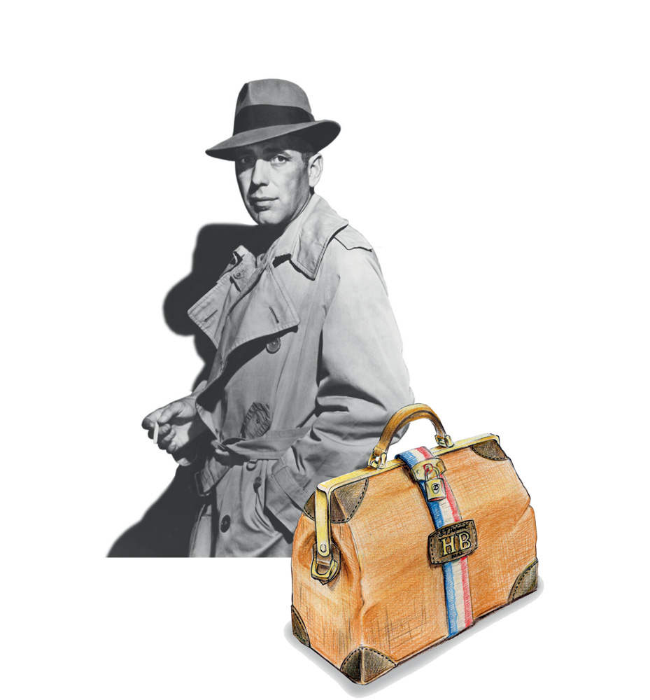 Humphrey Bogart and original Bogie bag_1