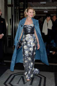 Naomi Watts wearing Burberry to the Metropolitan Museum of Art Costume Benefit 2016