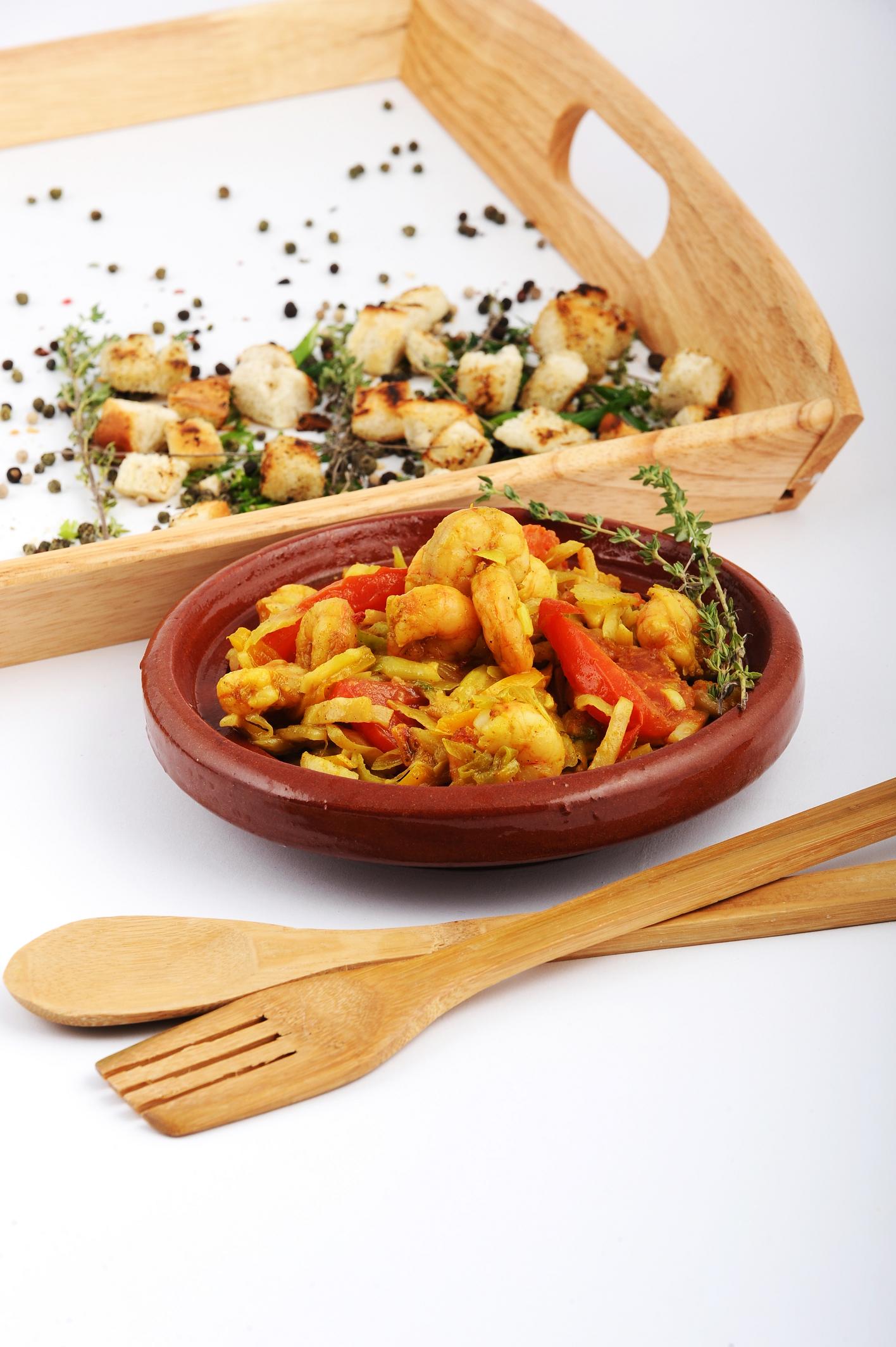 Creveti in sos curry